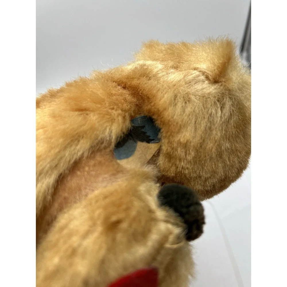 Vintage 1960s Japan Big Head Poodle Plush Dog Blue Eyes Red Tongue 14